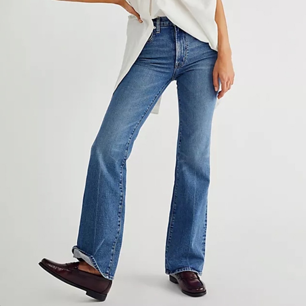 EDWIN Ryder Jeans Flare Blue Free People Size 27 NWOT